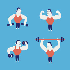 Gym man illustration