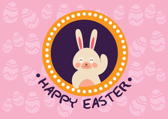 Happy Easter Day Pink Egg Patterns Style