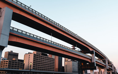 Naklejka premium Multilevel Bridge in Kobe, Japan close to the Port of Kobe