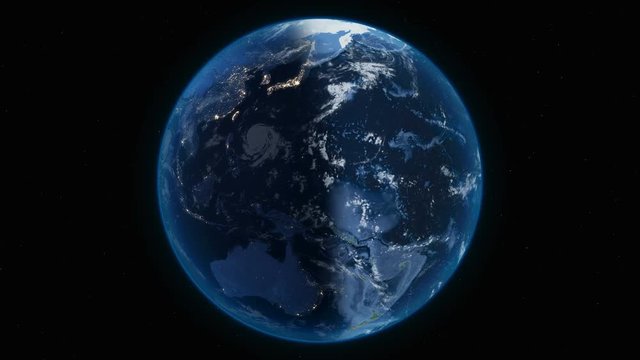 Planet Earth rotate in deep space, impressive view of continents and night cities in 4K. Perfect seamless loop animation. More options in my portfolio