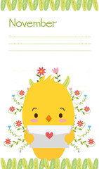 cute animals calendar