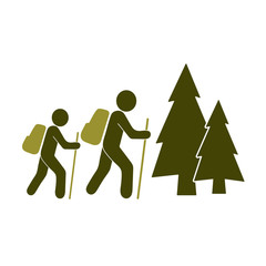 Hiking icon illustration