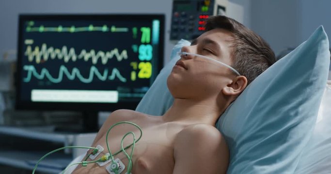 Sleeping patient and heart monitor