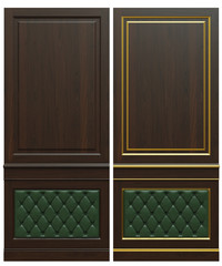 Classic wood panels with leather and fabric