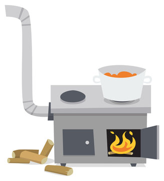 Stove with food