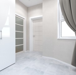 Home interior hallway. 3D-render