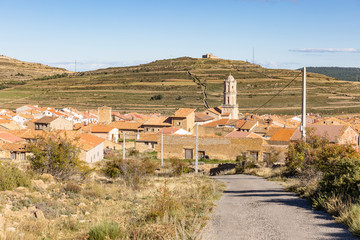 a view of Mosqueruela town, province of Teruel, Aragon, Spain