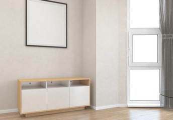 Modern staircase of the house. 3D render.