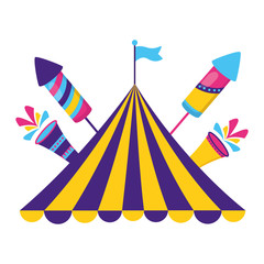 carnival tent flag rockets