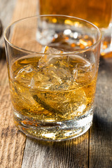Amber Whiskey on the Rocks