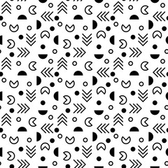 Trendy Geometric Design Seamless Pattern - Fun geometric repeating pattern design