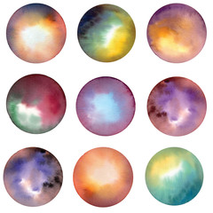 Set of watercolor circles