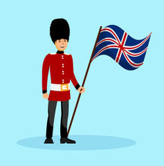 Beefeater, England Queen Guard Vector Illustration