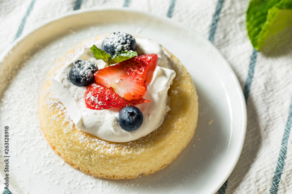 Canvas Prints Homemade Mini Sponge Cake Cups with Fruit