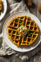 Homemade Savory Waffles with Bacon