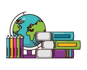 globe books pencils school supplies