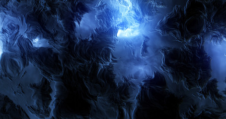 Abstract fractal landscape. wave and ripple background. 3D render