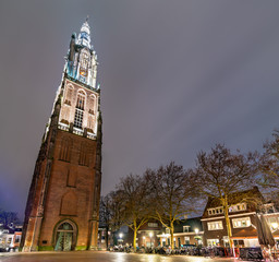 Fototapeta premium The Onze-Lieve-Vrouwetoren, a church tower in Amersfoort, the Netherlands