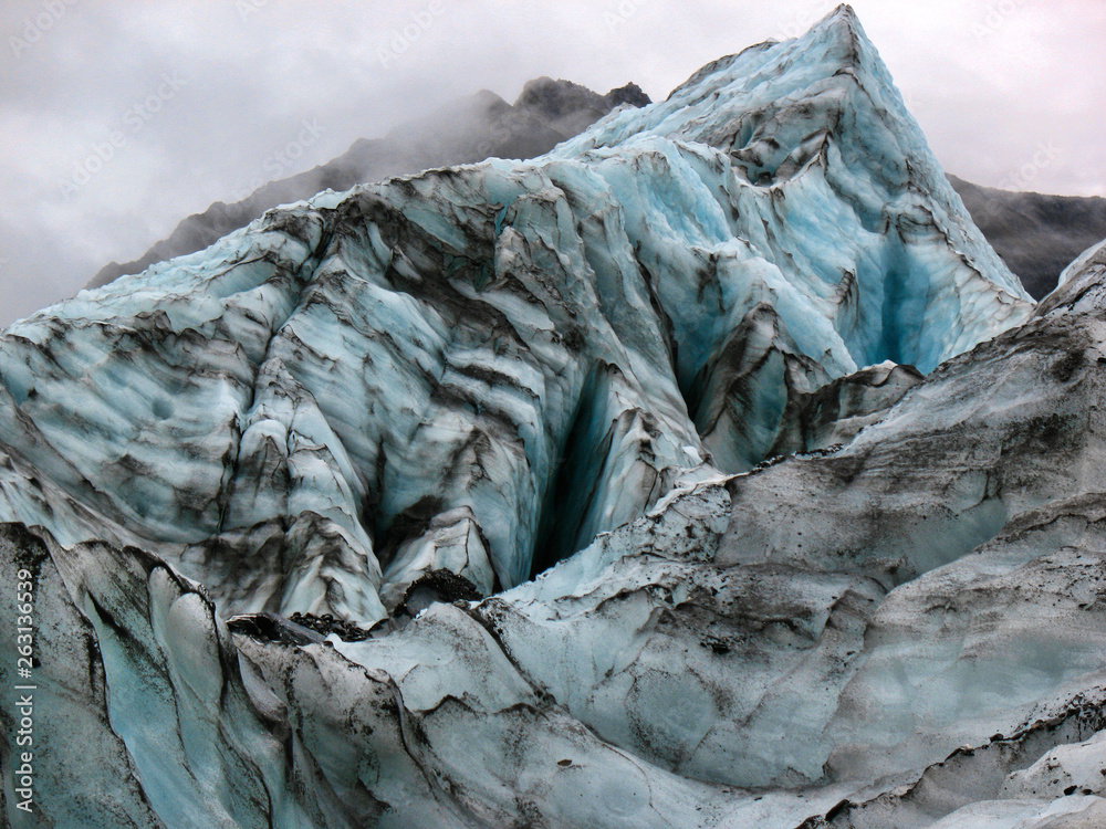 Wall mural mountain of ice on fox glacier