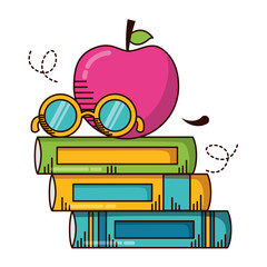 books apple eyeglasses school supplies