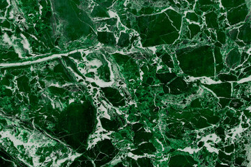 Polished Dark Green And Malachite Deep Marble With White Veins Or Streaks. Finishing Stone Marble Background, Detailed Grunge Marble Texture.