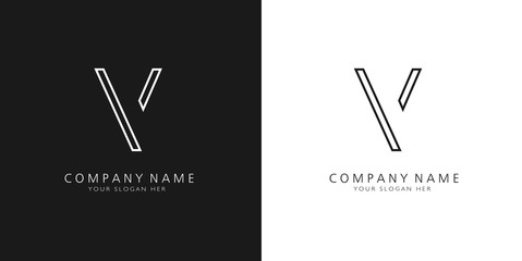 v logo letter design