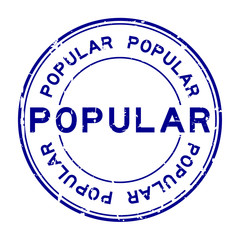 Grugne blue popular word round rubber seal stamp on white background