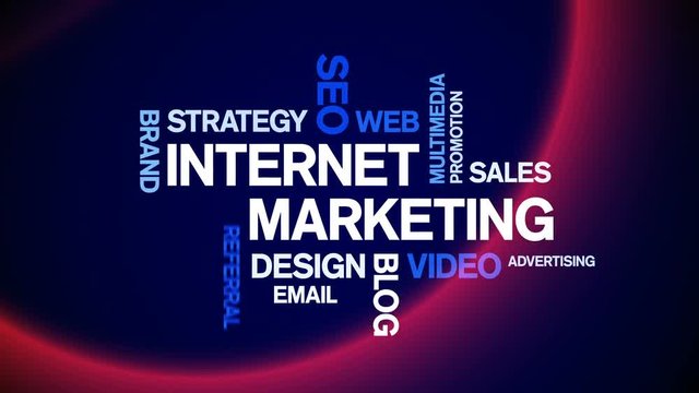 4k Internet Marketing Animated Tag Word Cloud;Text Design Animation.