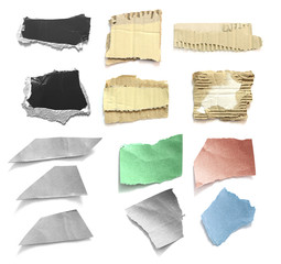 pieces of torn paper texture background, copy space.