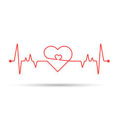 Heart rate cardiogram uses a white background and a red line