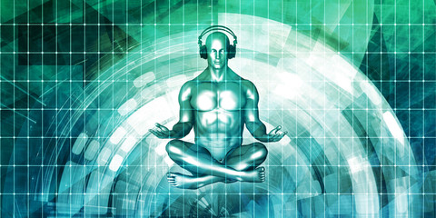 Zen Music Man With Headphone