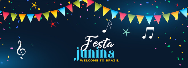 Fototapeta na wymiar festa junina party celebration music banner
