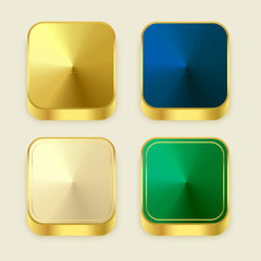 premium golden shiny 3s square buttons