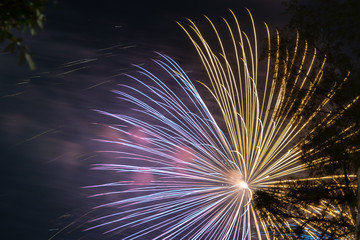 Fototapeta premium Moody Fireworks Long Exposure 