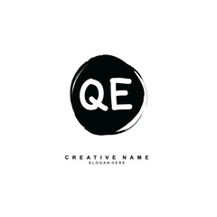 Q E QE Initial logo template vector