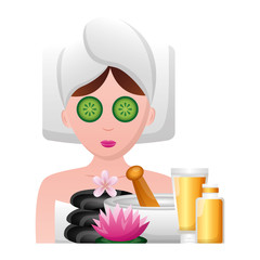 woman with towel spa