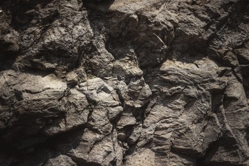 Stone wall of the cave.