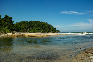 River flowing on the beach