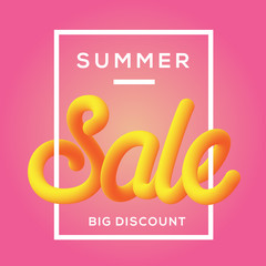 Summer sale with fluid background