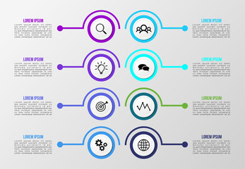 Vector Infographics Elements Template Design . Business Data Visualization Timeline with Marketing Icons most useful can be used for presentation, diagrams, annual reports, workflow layout