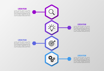 Vector Infographics Elements Template Design . Business Data Visualization Timeline with Marketing Icons most useful can be used for presentation, diagrams, annual reports, workflow layout