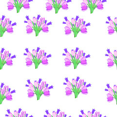 Fototapeta na wymiar Seamless vector pattern, spring / summer background. Hand drawing pattern surface design with flowers. Seamless textures can be used for Wallpaper, patterned fills, surface textures. - Vector graphics