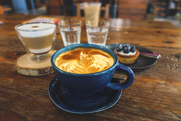 Soft latte in a warm atmosphere