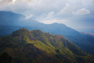 Fototapeta premium Ella mountain view. Travel to Sri Lanka. Natural beautiful summer landscape.