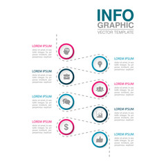 Vector iInfographic template for business, presentations, web design, 8 options.