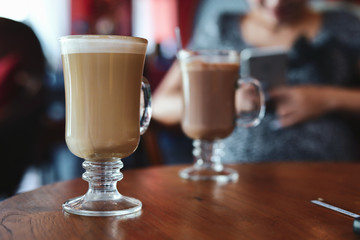 iced coffee frappe of cold drink in cafe
