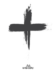 Black cross of ash wednesday