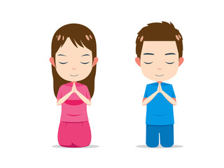 couple of youth is praying together