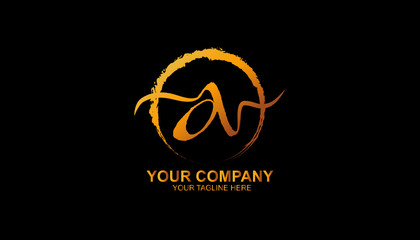 Hand drawn logos, Letter A logo design template with gradient color