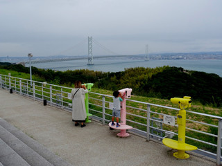 Obraz premium View of Akashi Kaikyō Bridge on Awaji Island